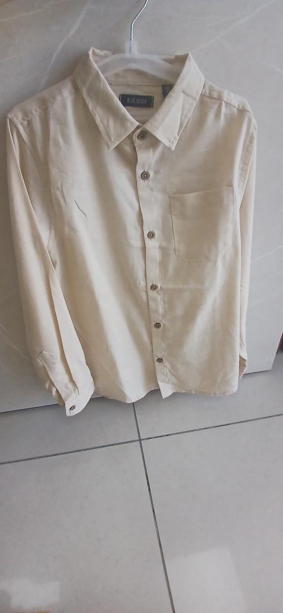 Blue seven Classic Beige Linen Blend Shirt