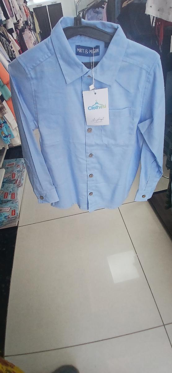 Matt and Megan Light Blue Cotton Casual Shirt