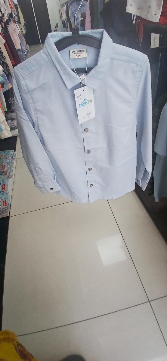 Salt and pepper Light Blue Cotton Shirt
