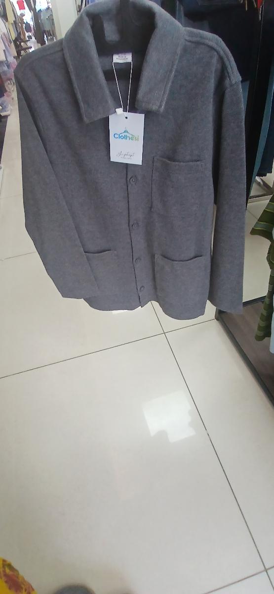 Lindex Men's charcoal Grey Collared Jacket