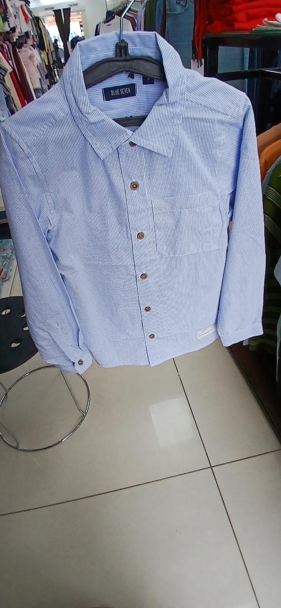 Blue seven Light Blue Striped Casual Shirt
