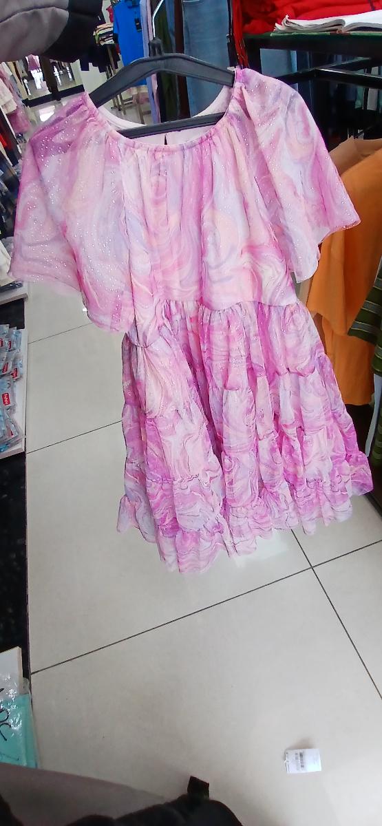 Next Pink Swirl Print Tiered Dress