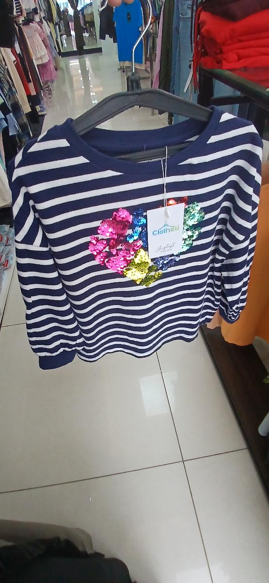 Next Girls Full Sleeve Striped sweat shirt with Sequin Heart