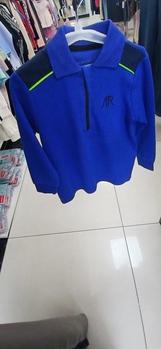 Angel and rocket Royal Blue Textured Polo Sweat-Shirt