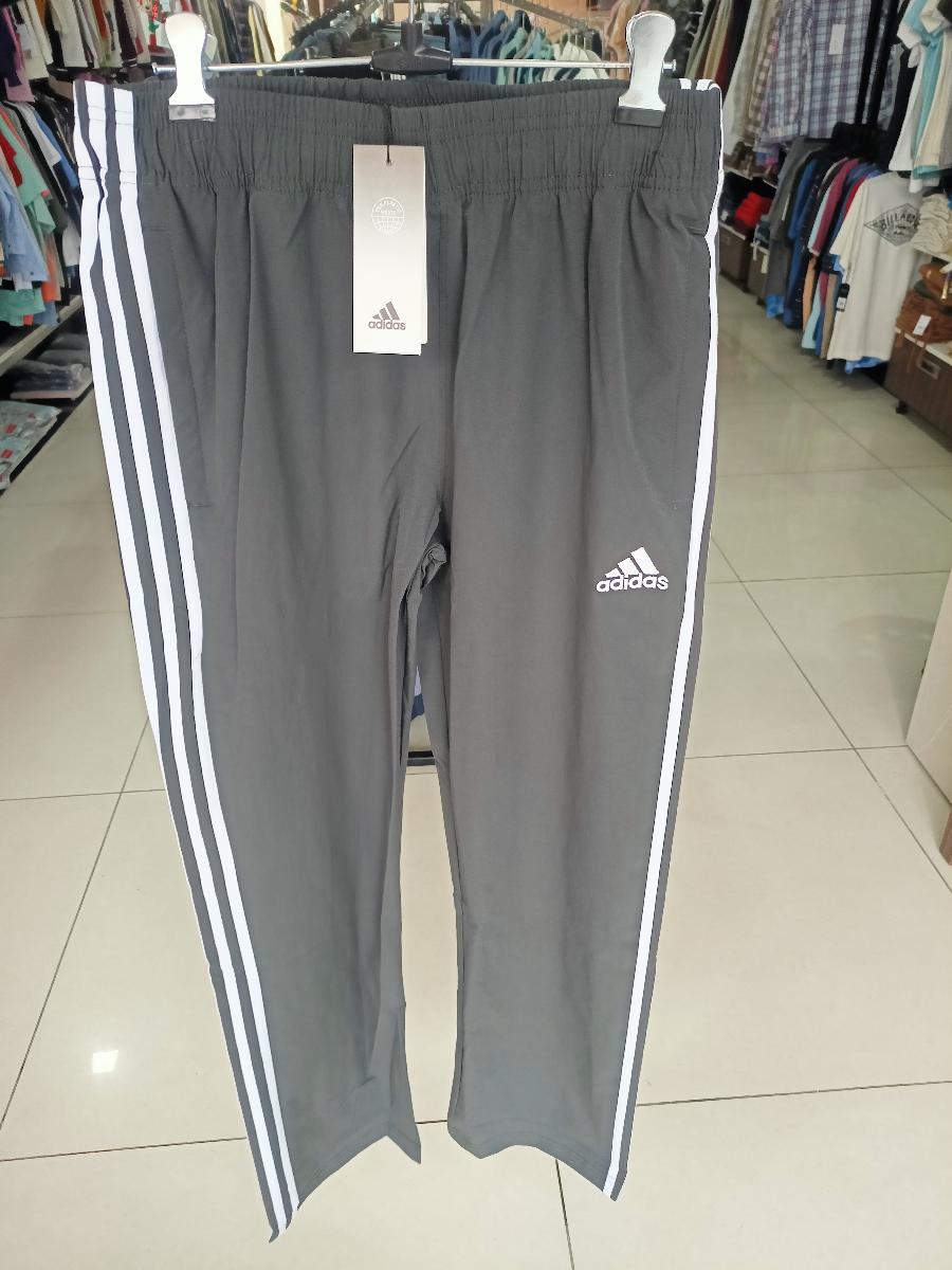 Adidas Men's Charcoal Grey Track Pants with White Stripes
