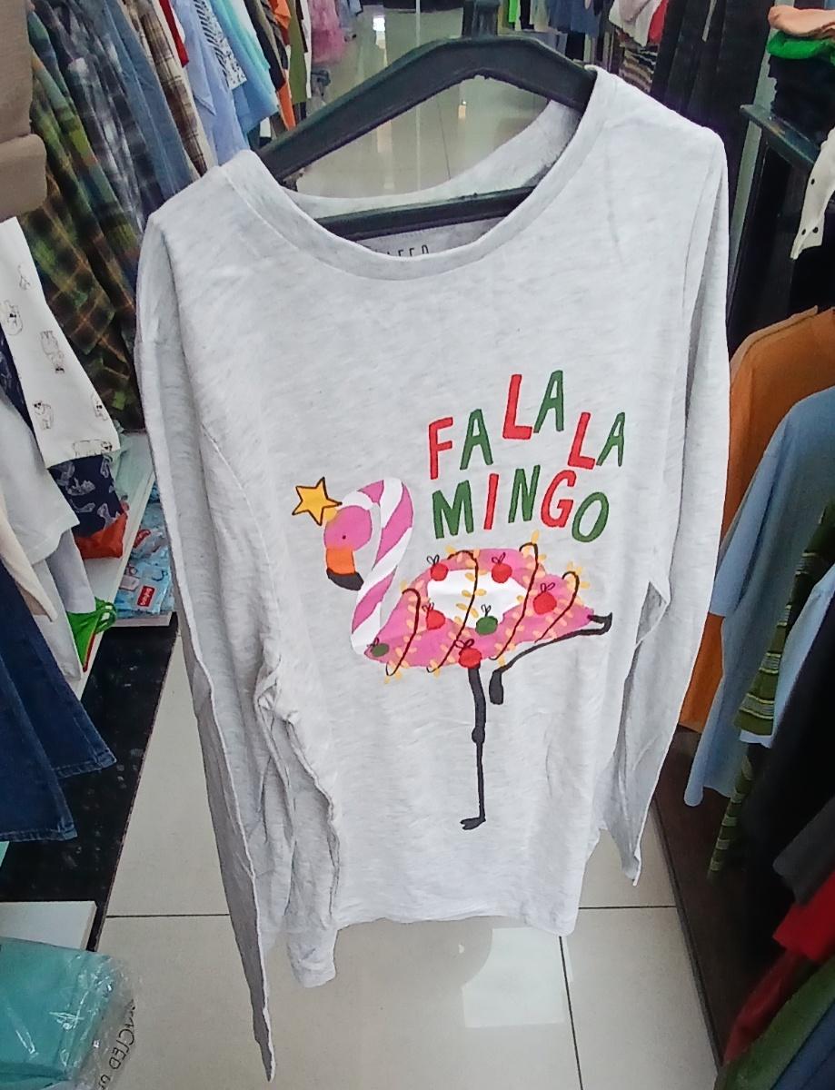 Sleep dream chill Flamingo Print Long Sleeve sweat-Shirt