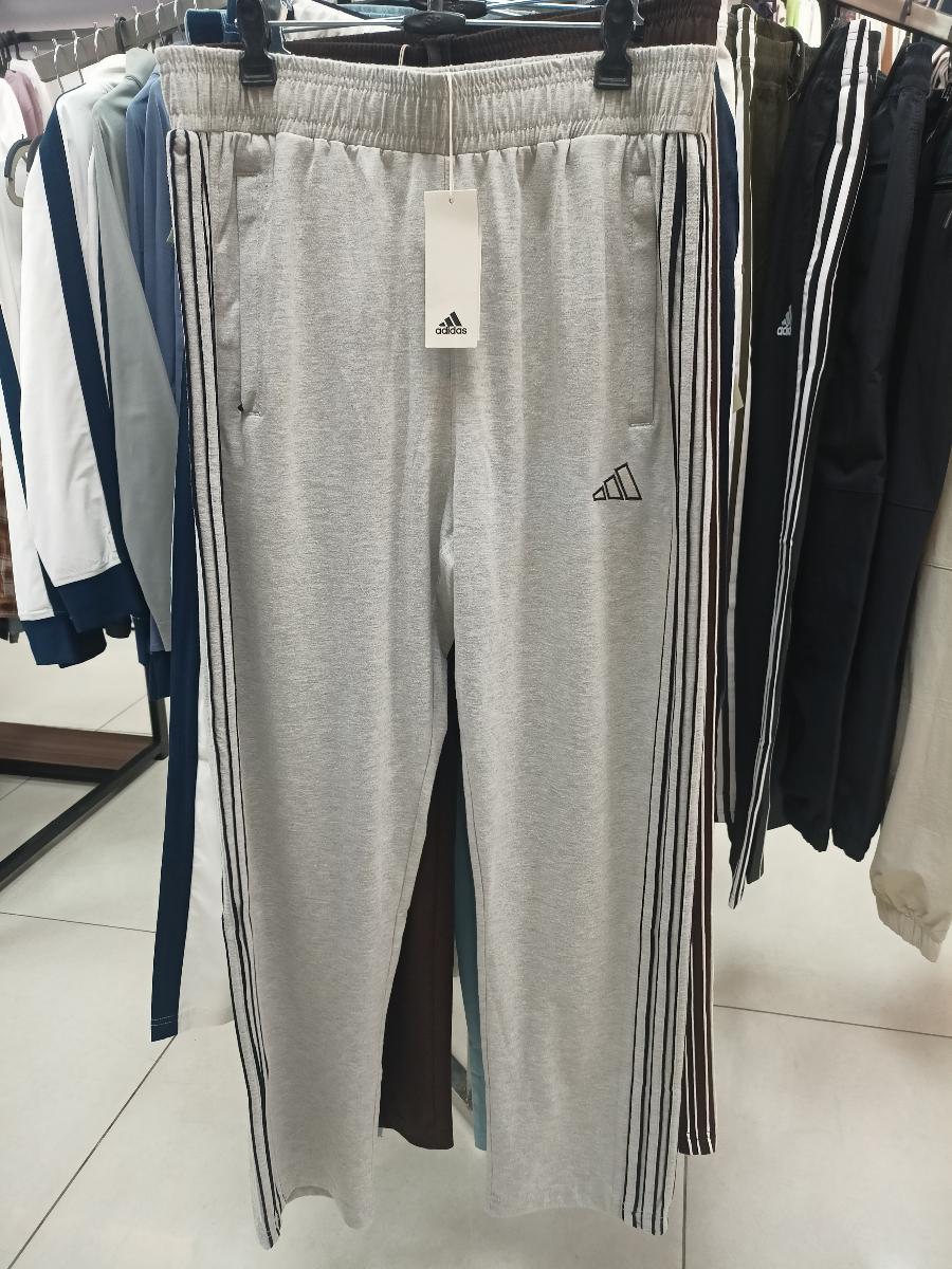 Adidas Men's Grey Track Pants with Side Stripes