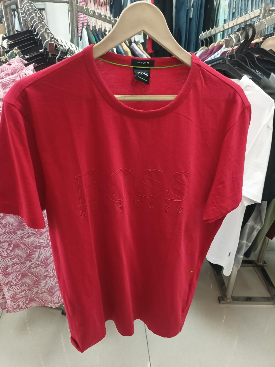 Hugo Boss Red Embossed Logo T-Shirt