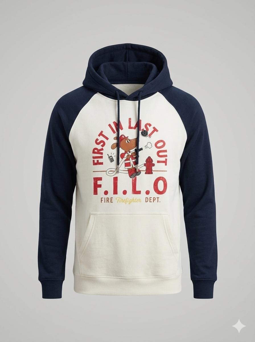 Men's Printed Cotton Blend Raglan Hoodie view 1