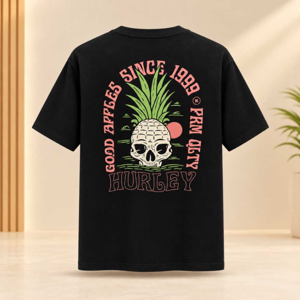 Hurley cotton skull designed tshirt view 1