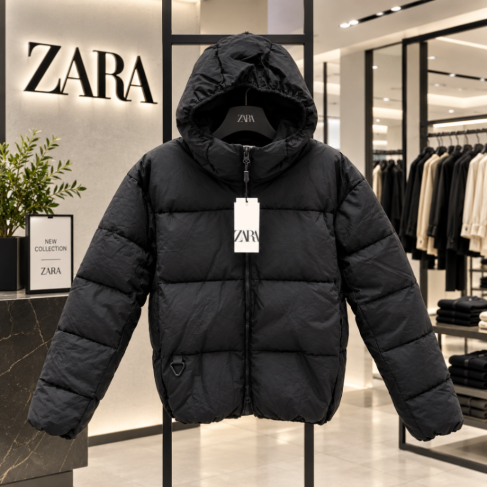Zara  Padded Hooded Jacket
