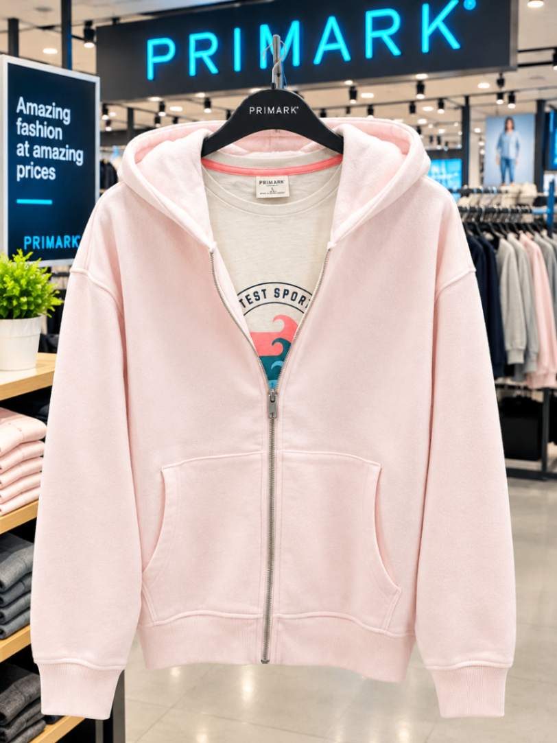 Primark Pastel Pink Zip-Up Hoodie
