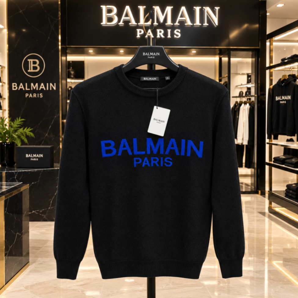 Balmain Paris Logo Knit Sweater