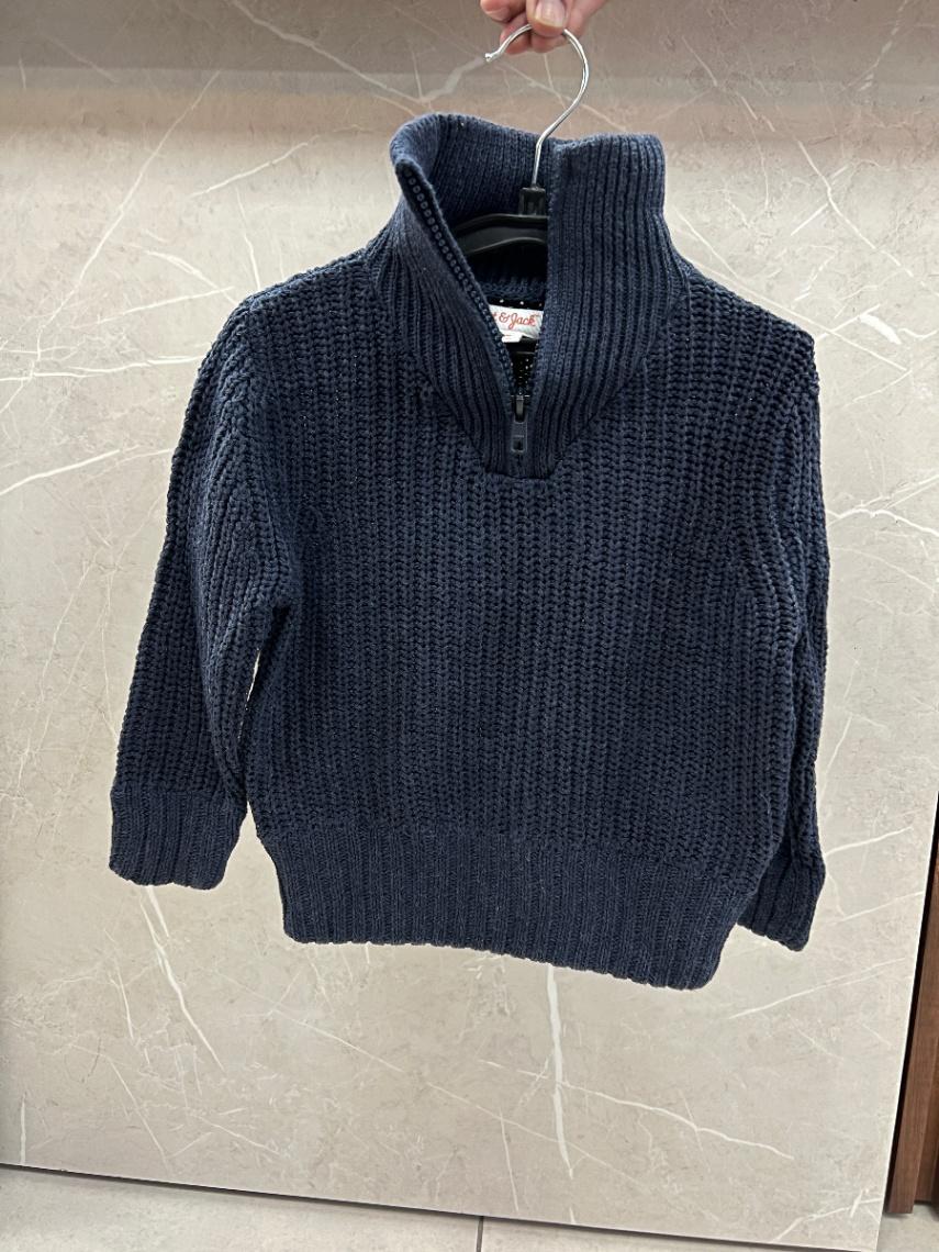 Cat &Jack Navy Blue Half-Zip Knit Sweater