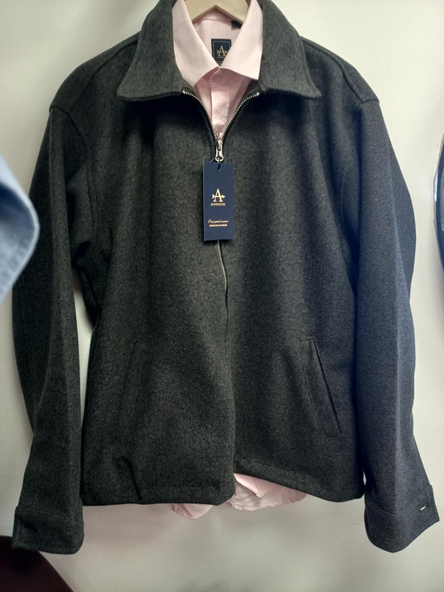 Men's Charcoal Grey Zip-Up Jacket view 1