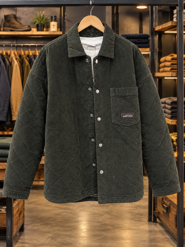 Quilted Corduroy Shacket view 1