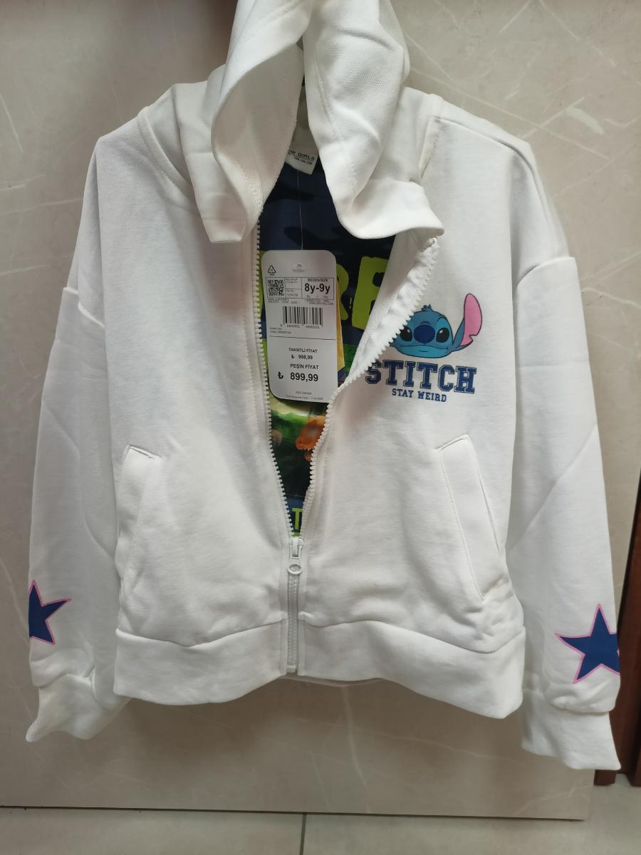White Cotton Blend Stitch Hoodie view 1