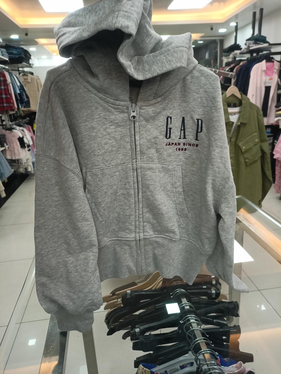 Gap Grey Cotton Blend Zip-Up Hoodie view 1