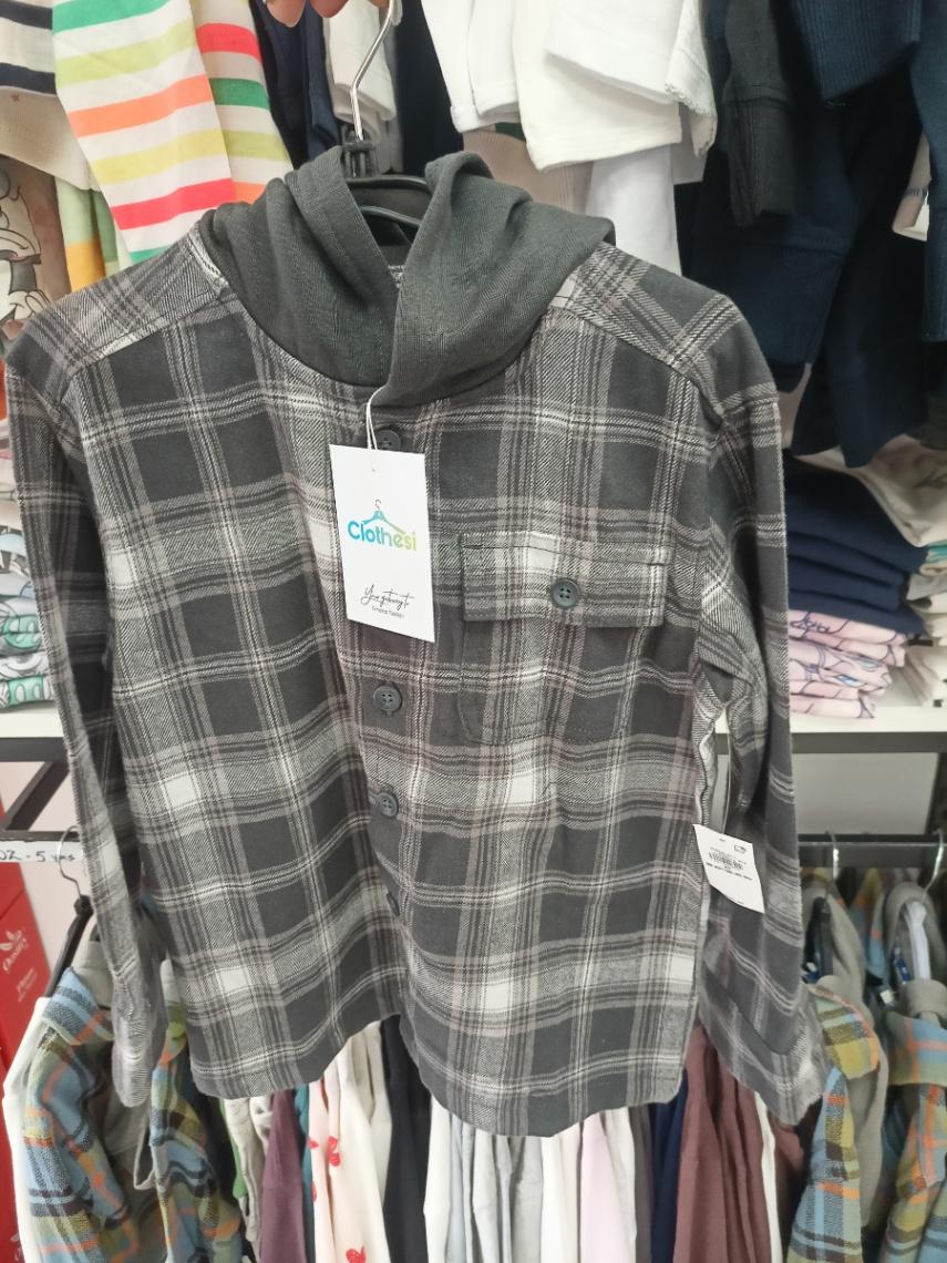 Men's Flannel Plaid Hooded Shirt view 1