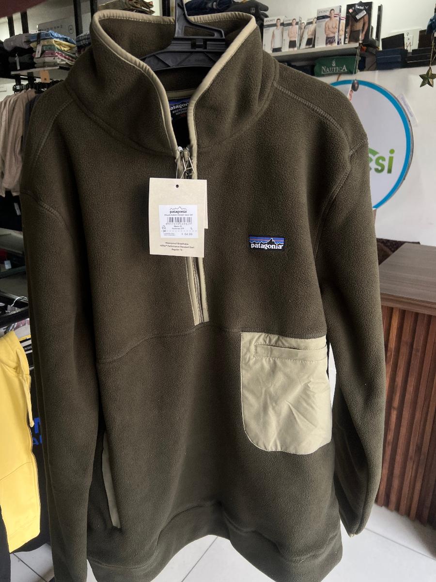 Patagonia Olive Green Fleece Half-Zip Pullover view 1