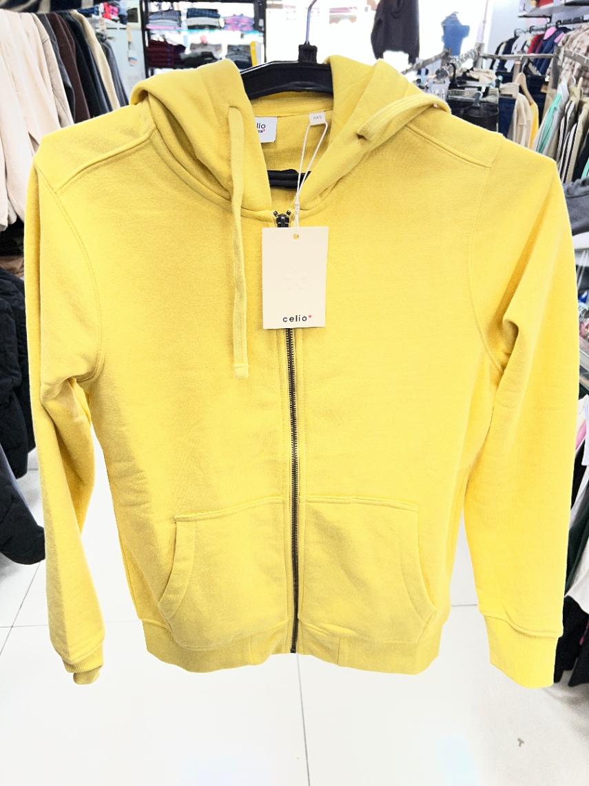 Celio Yellow Zip-Up Hoodie view 1
